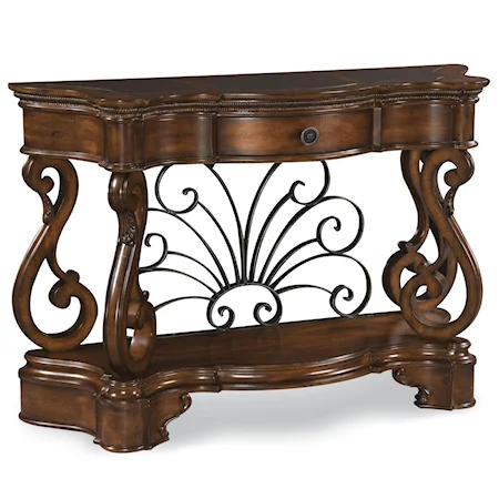 Decorative Hall Console with Stone Top